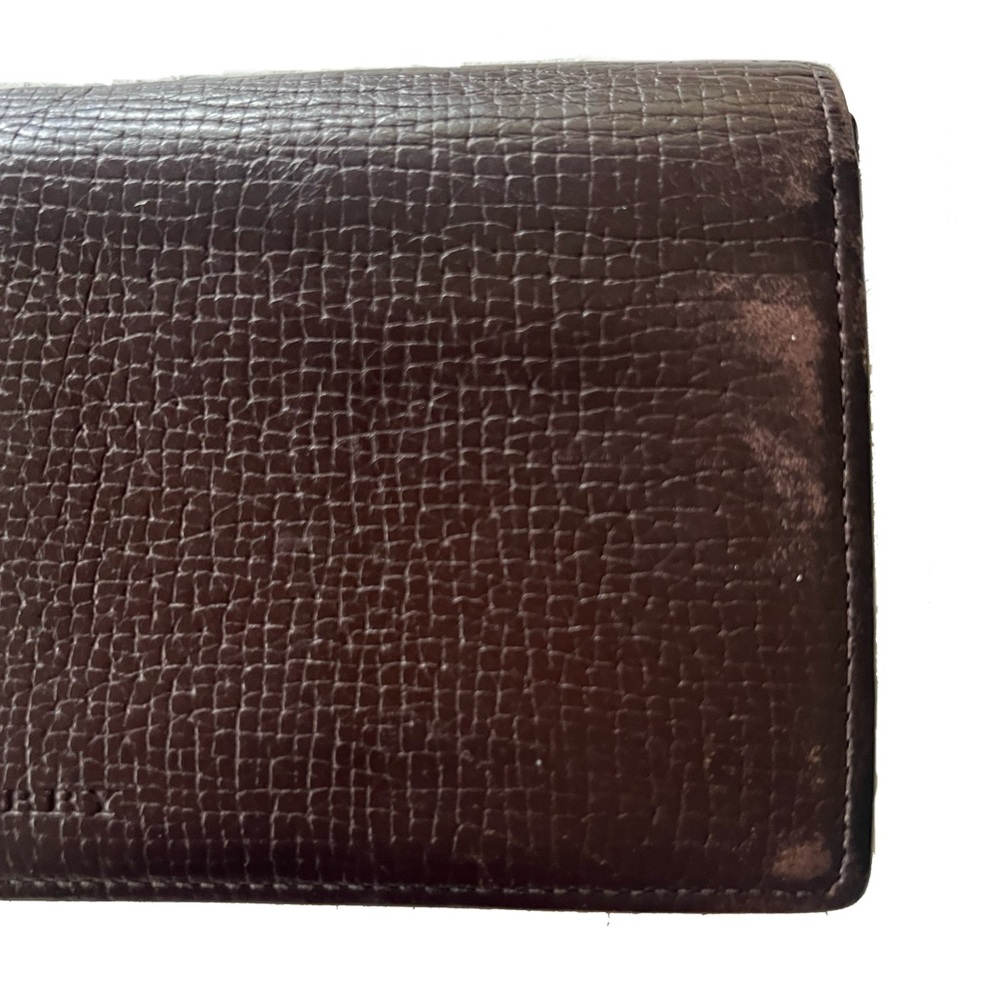 Burberry Brown Leather Bi-Fold Long Wallet with Zip Coin Pouch Nova Check Accent - Picture 4 of 10